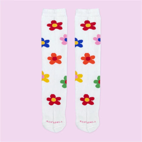 Meia Jardim das Flores Branca