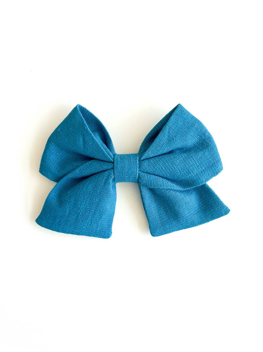 Laço Nina Linho Oceano | Unidade - Yoyo Bow Club