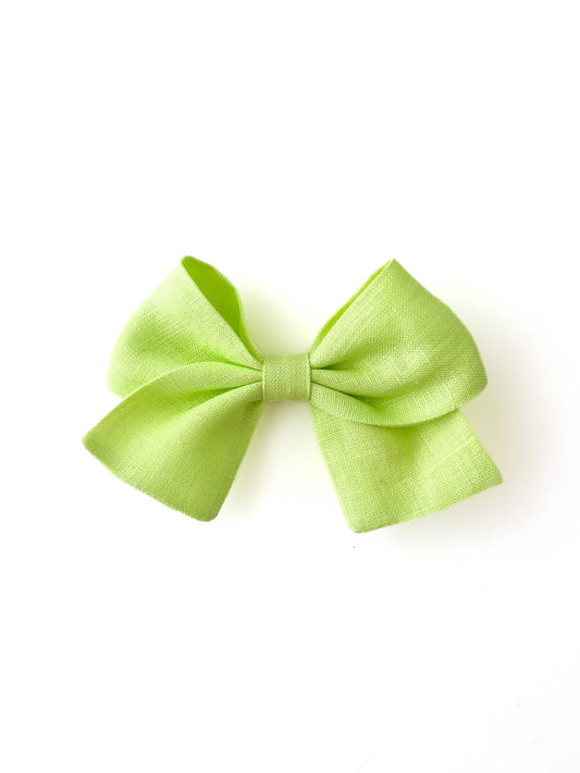 Laço Nina Linho Verde Limonada | Unidade - Yoyo Bow Club