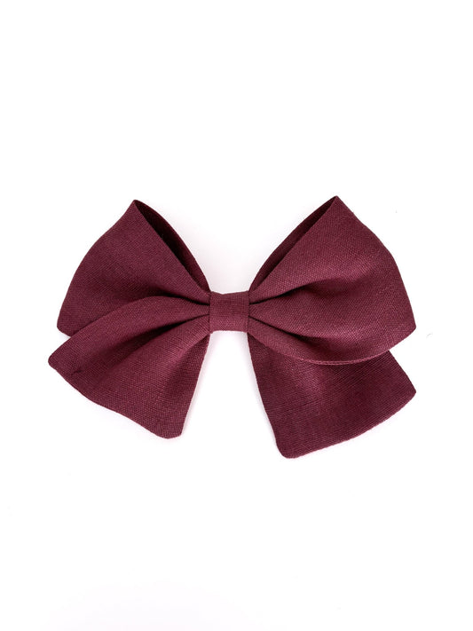 Laço Nina Linho Ameixa Suave - Yoyo Bow Club