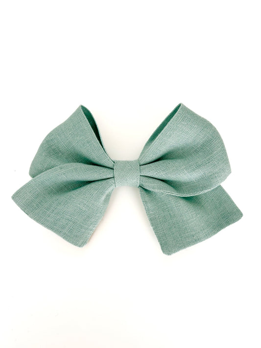 Laço Nina Linho Verde Vintage - Yoyo Bow Club