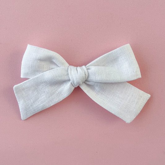 Laço Tata Linho Branco Dia | Unidade - Yoyo Bow Club