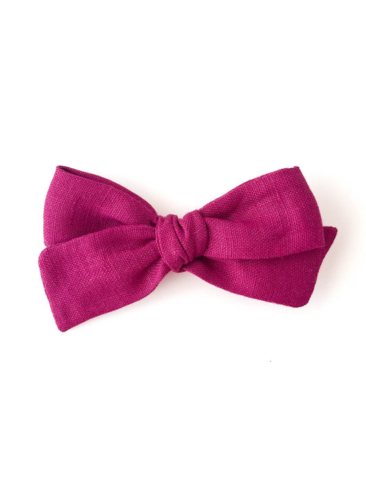 Laço Tata Linho Framboesa | Unidade - Yoyo Bow Club
