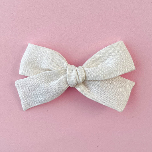 Laço Tata Linho Offwhite | Unidade - Yoyo Bow Club