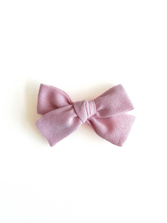 Laço Tata Linho Rosa Milk Shake - Yoyo Bow Club