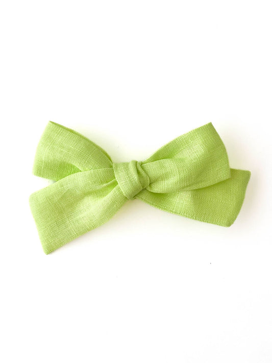 Laço Tata Linho Verde Limonada | Unidade - Yoyo Bow Club