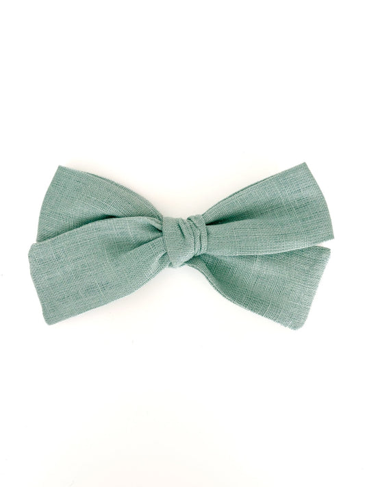 Laço Tata Linho Verde Vintage | Unidade - Yoyo Bow Club