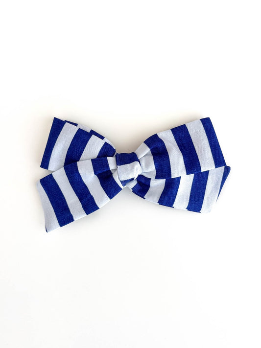 Laço Tata Listrado Marinho e Branco | Unidade - Yoyo Bow Club