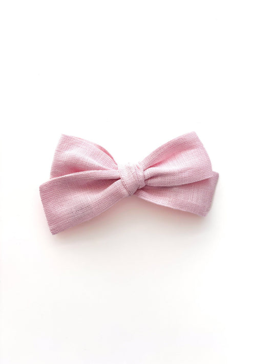 Laço Tata Linho Rosa Iogurte | Unidade - Yoyo Bow Club