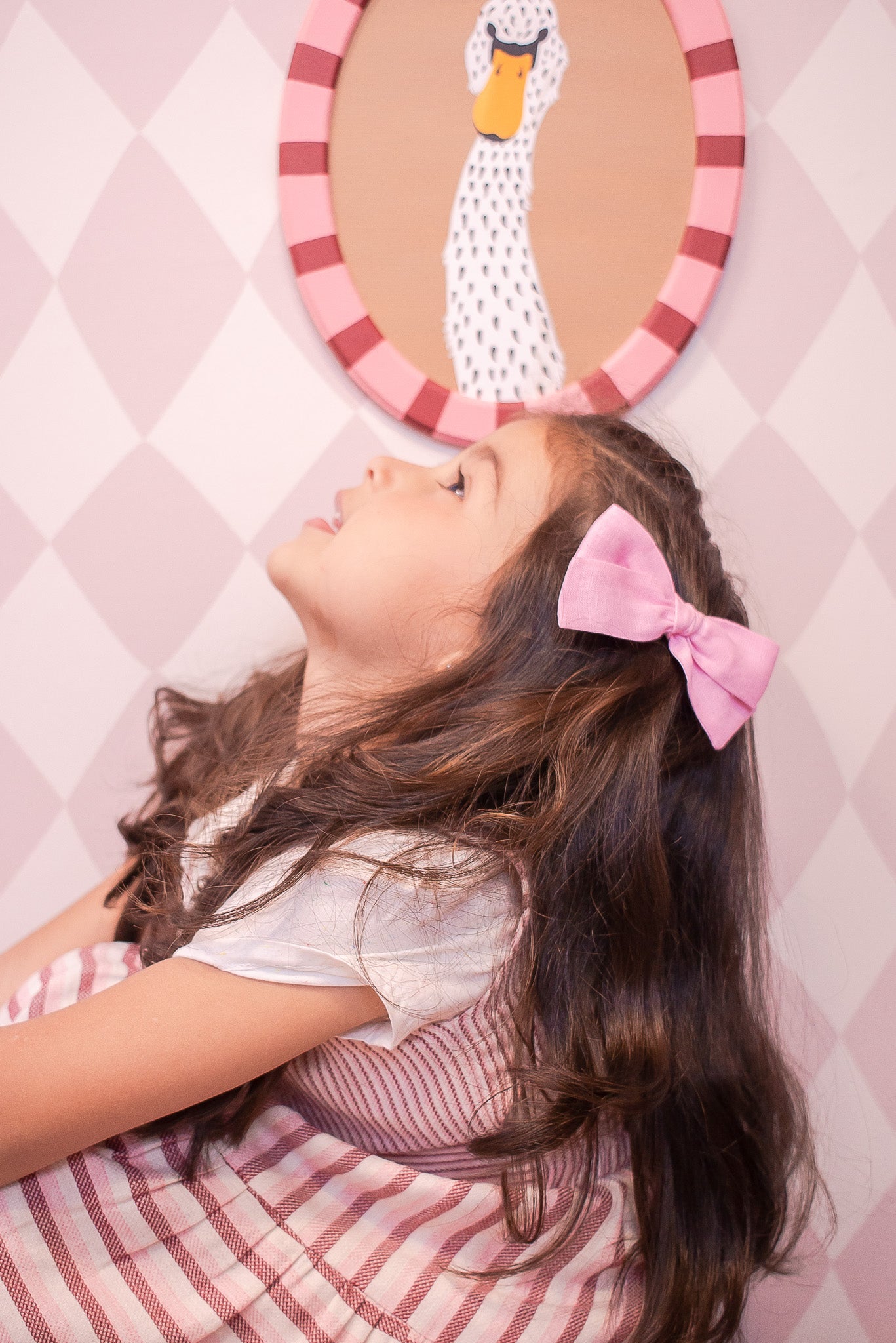 Laço Tata Linho Rosa Donuts | Unidade - Yoyo Bow Club