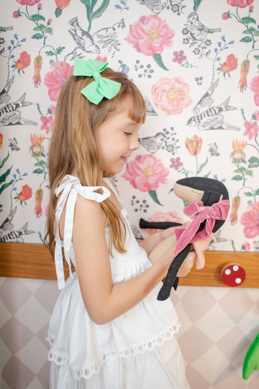 Laço Nina Linho Verde Refresco - Yoyo Bow Club