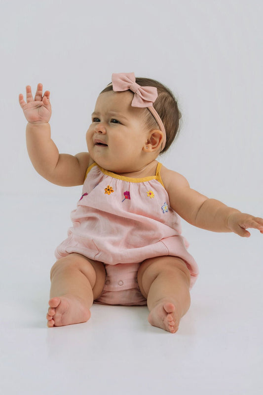 Laço Nina Linho Rosa Antigo | Unidade - Yoyo Bow Club