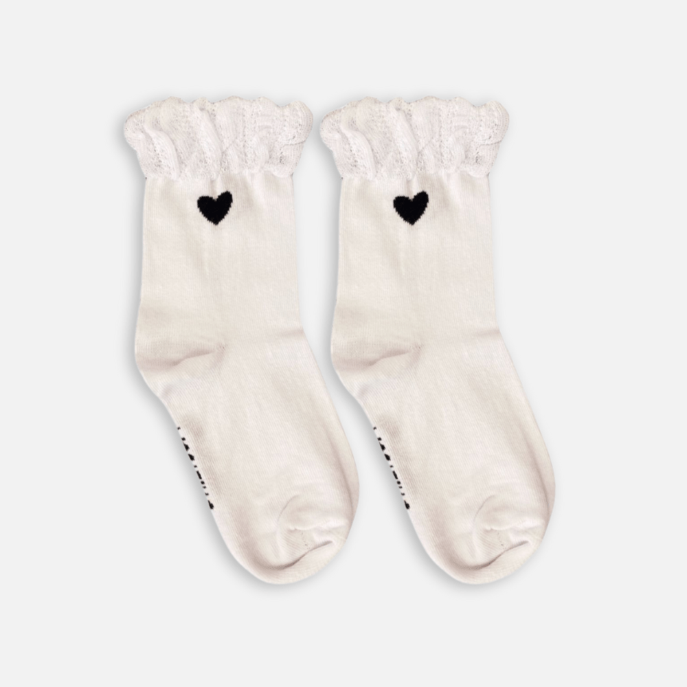 Meia Soquete Babadinho FruFru Branca - Yoyo Bow Club